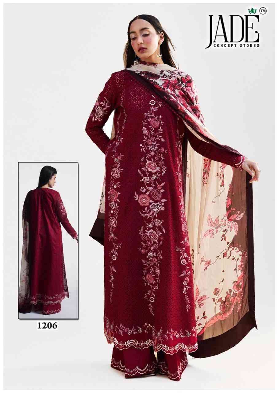Bin Saeed Vol-12 By Jade 1201 To 1206 Series Beautiful Festive Suits Stylish Fancy Colorful Casual Wear & Ethnic Wear Pure Lawn Cotton Print Dresses At Wholesale Price