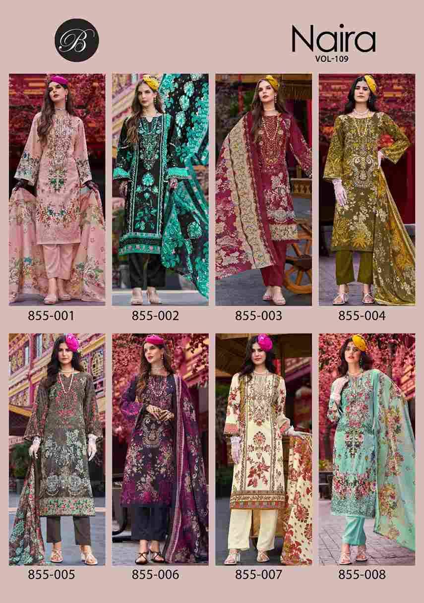 Naira Vol-109 By Belliza 855-001 To 855-008 Series Beautiful Festive Suits Stylish Fancy Colorful Casual Wear & Ethnic Wear Pure Cotton Print Dresses At Wholesale Price