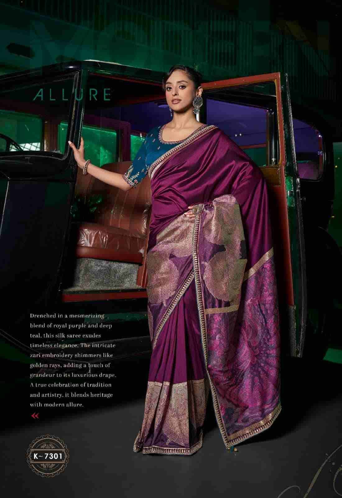Kanya By Kira 7301 To 7305 Series Indian Traditional Wear Collection Beautiful Stylish Fancy Colorful Party Wear & Occasional Wear Pure Silk Sarees At Wholesale Price