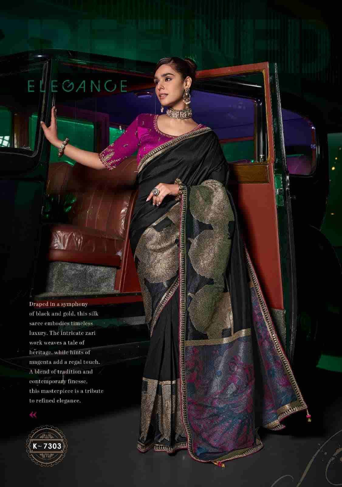 Kanya By Kira 7301 To 7305 Series Indian Traditional Wear Collection Beautiful Stylish Fancy Colorful Party Wear & Occasional Wear Pure Silk Sarees At Wholesale Price