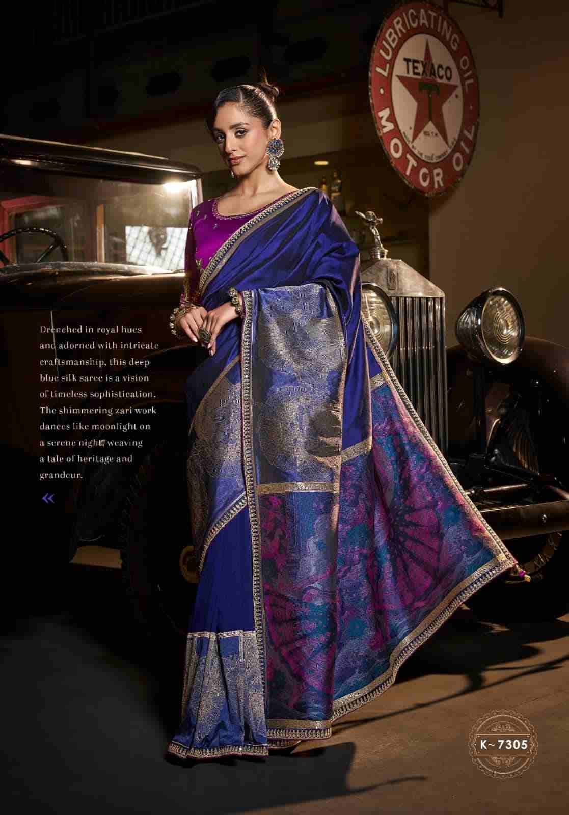 Kanya By Kira 7301 To 7305 Series Indian Traditional Wear Collection Beautiful Stylish Fancy Colorful Party Wear & Occasional Wear Pure Silk Sarees At Wholesale Price
