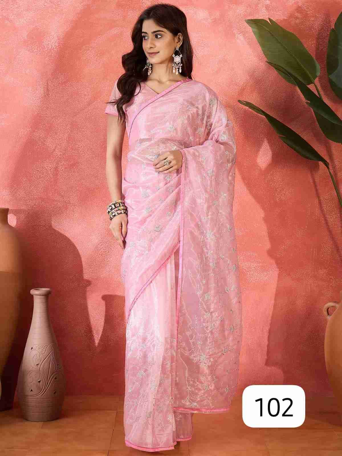 Carnival By PC 101 To 105 Series Indian Traditional Wear Collection Beautiful Stylish Fancy Colorful Party Wear & Occasional Wear Twill Net Sarees At Wholesale Price