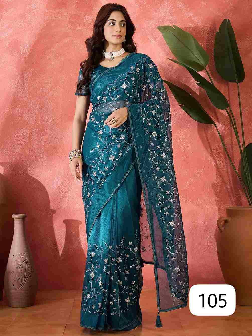 Carnival By PC 101 To 105 Series Indian Traditional Wear Collection Beautiful Stylish Fancy Colorful Party Wear & Occasional Wear Twill Net Sarees At Wholesale Price