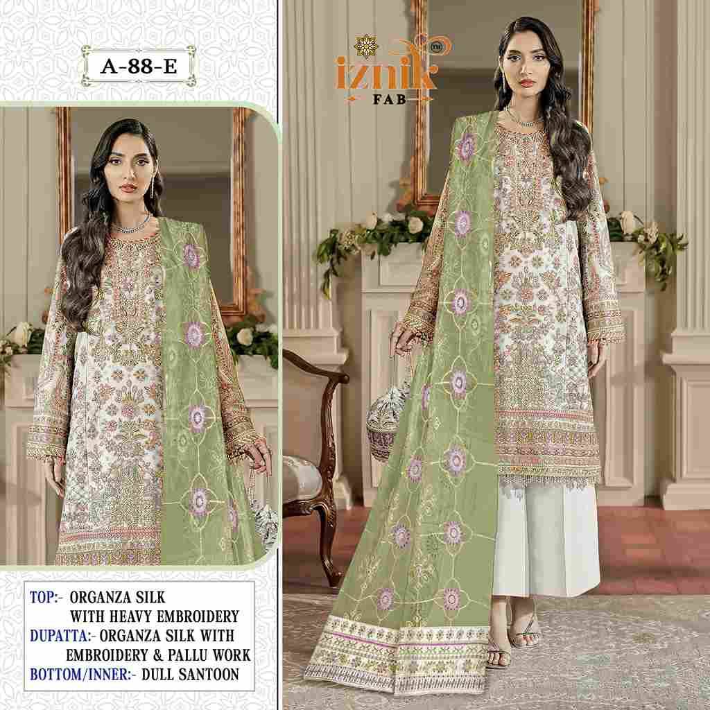 Iznik 88 Colours Vol-2 By Iznik Fab 88-E To 88-H Series Designer Pakistani Suits Beautiful Stylish Fancy Colorful Party Wear & Occasional Wear Organza Silk With Embroidery Dresses At Wholesale Price