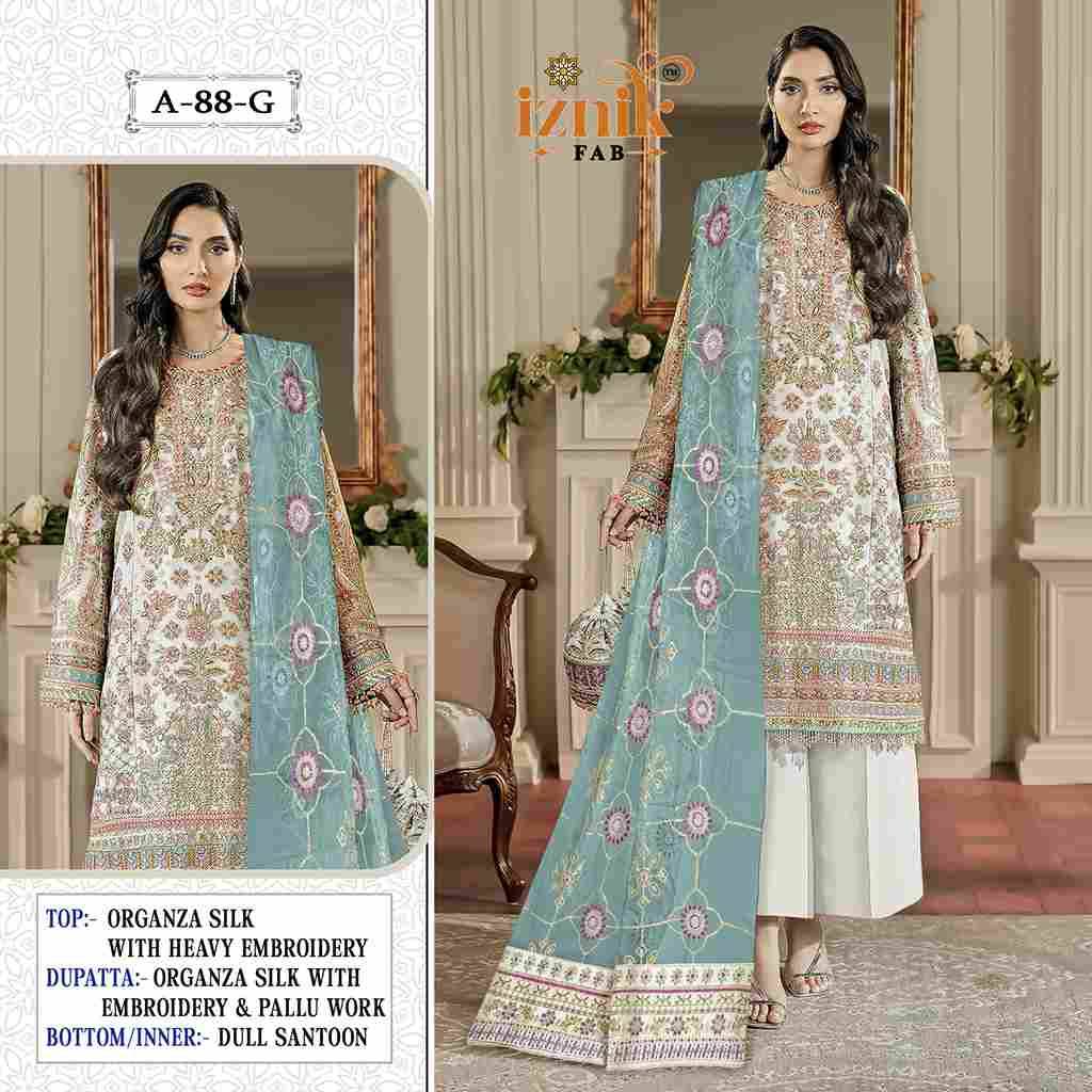 Iznik 88 Colours Vol-2 By Iznik Fab 88-E To 88-H Series Designer Pakistani Suits Beautiful Stylish Fancy Colorful Party Wear & Occasional Wear Organza Silk With Embroidery Dresses At Wholesale Price