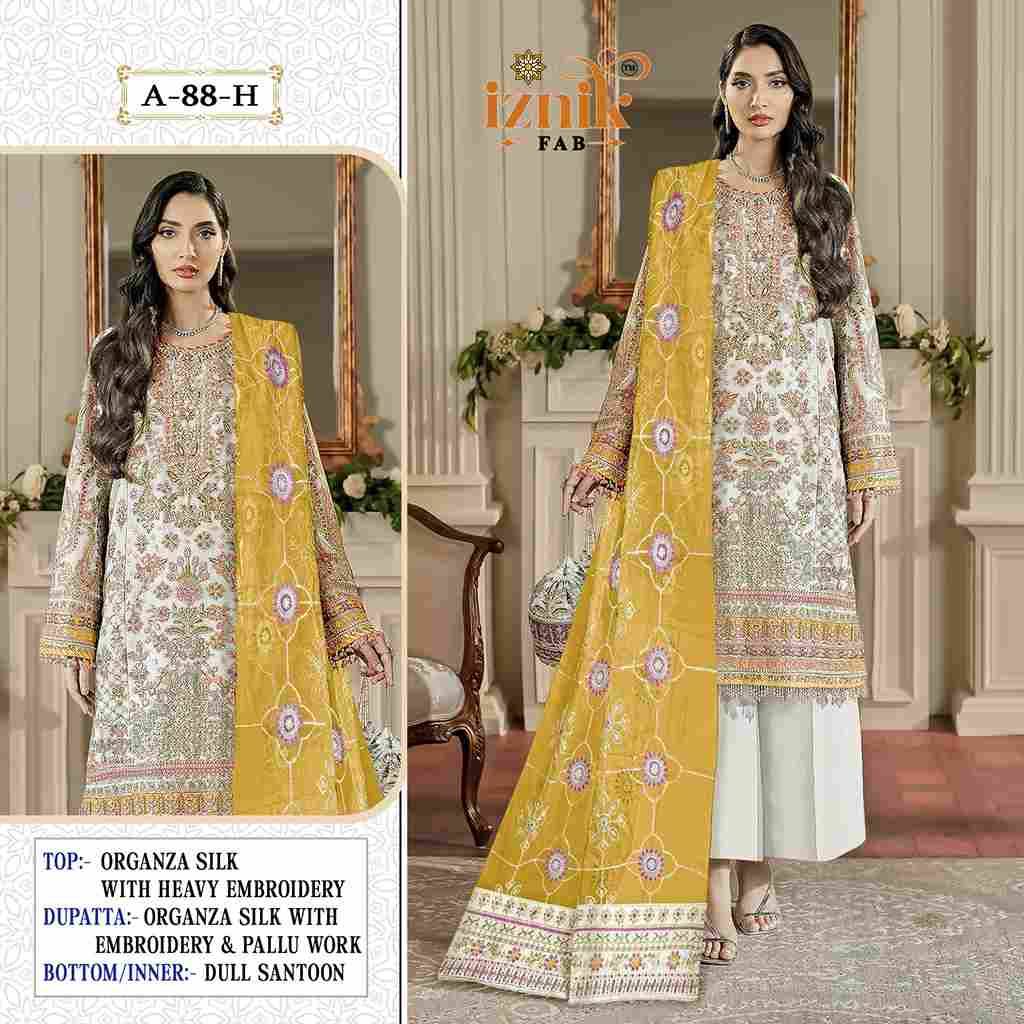 Iznik 88 Colours Vol-2 By Iznik Fab 88-E To 88-H Series Designer Pakistani Suits Beautiful Stylish Fancy Colorful Party Wear & Occasional Wear Organza Silk With Embroidery Dresses At Wholesale Price