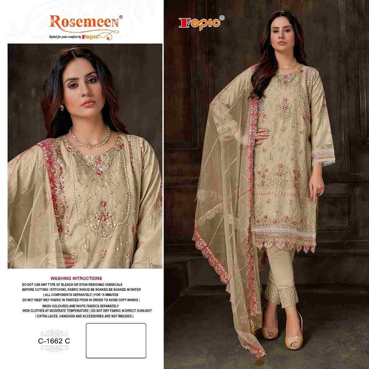 Fepic 1662 Colours By Fepic 1662-A To 1662-C Series Beautiful Pakistani Suits Stylish Fancy Colorful Party Wear & Occasional Wear Organza Embroidered Dresses At Wholesale Price
