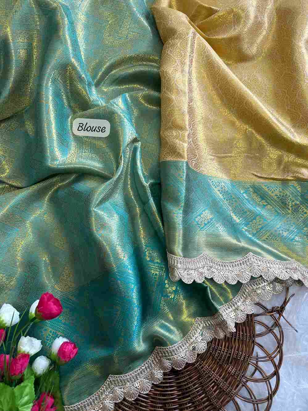 Vv-16 By Fashid Wholesale Indian Traditional Wear Collection Beautiful Stylish Fancy Colorful Party Wear & Occasional Wear Golden Tissue Sarees At Wholesale Price