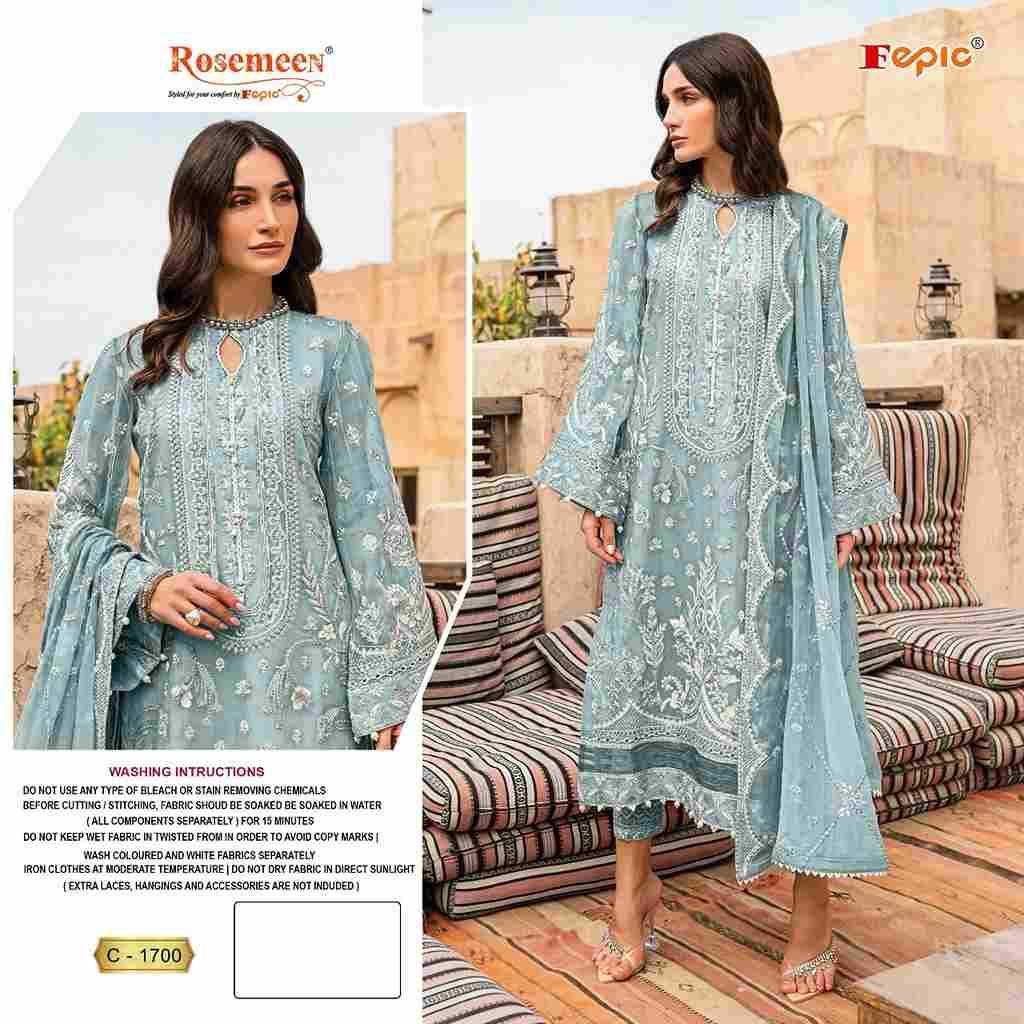 Fepic 1700 Colours By Fepic 1700-A To 1700-D Series Beautiful Pakistani Suits Colorful Stylish Fancy Casual Wear & Ethnic Wear Georgette Embroidered Dresses At Wholesale Price