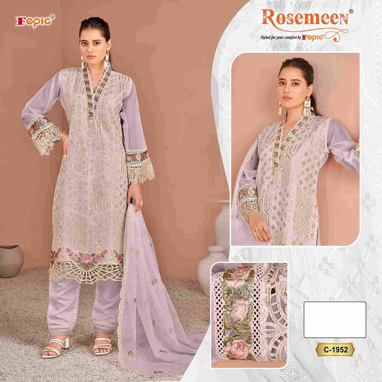Fepic 1952 Colours By Fepic 1952-A To 1952-D Series Beautiful Pakistani Suits Stylish Fancy Colorful Party Wear & Occasional Wear Organza Embroidered Dresses At Wholesale Price