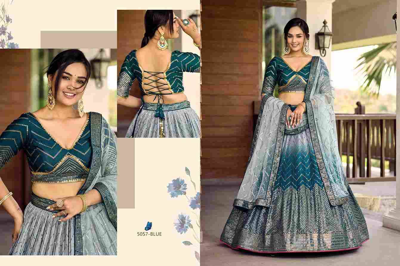 Kimaya By Zeel Clothing 5057-A To 5057-F Series Festive Wear Collection Beautiful Stylish Colorful Fancy Party Wear & Occasional Wear Chinnon Lehengas At Wholesale Price