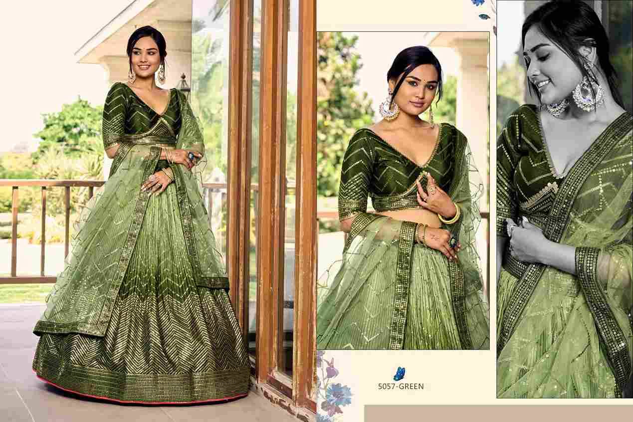 Kimaya By Zeel Clothing 5057-A To 5057-F Series Festive Wear Collection Beautiful Stylish Colorful Fancy Party Wear & Occasional Wear Chinnon Lehengas At Wholesale Price