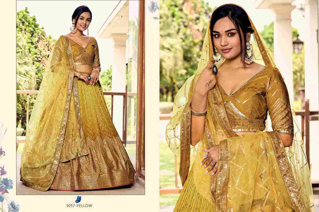 Kimaya By Zeel Clothing 5057-A To 5057-F Series Festive Wear Collection Beautiful Stylish Colorful Fancy Party Wear & Occasional Wear Chinnon Lehengas At Wholesale Price
