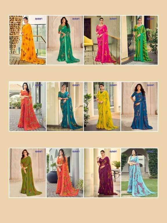 Ayaan By Kesari 01 To 24 Series Indian Traditional Wear Collection Beautiful Stylish Fancy Colorful Party Wear & Occasional Wear Georgette Sarees At Wholesale Price