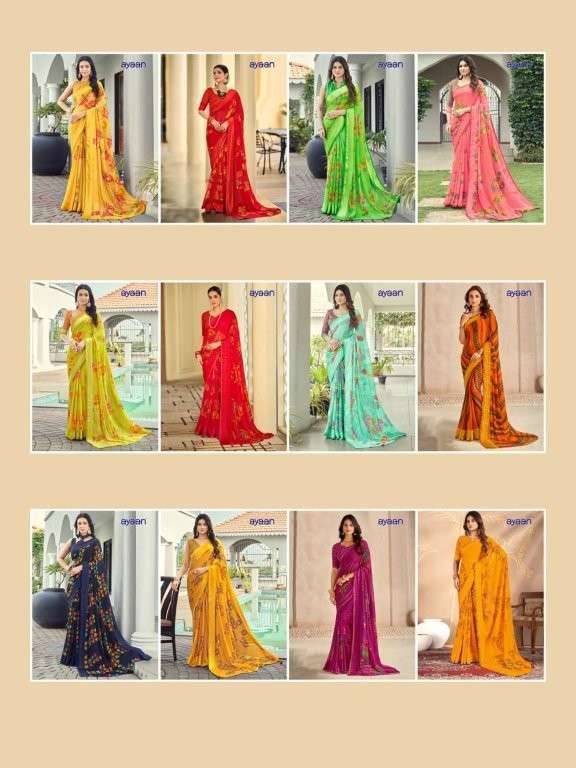 Ayaan By Kesari 01 To 24 Series Indian Traditional Wear Collection Beautiful Stylish Fancy Colorful Party Wear & Occasional Wear Georgette Sarees At Wholesale Price