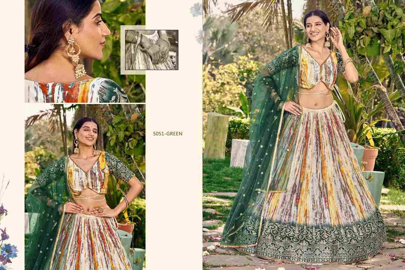Lavanya By Zeel Clothing 5051-A To 5051-D Series Festive Wear Collection Beautiful Stylish Colorful Fancy Party Wear & Occasional Wear Chinnon Lehengas At Wholesale Price