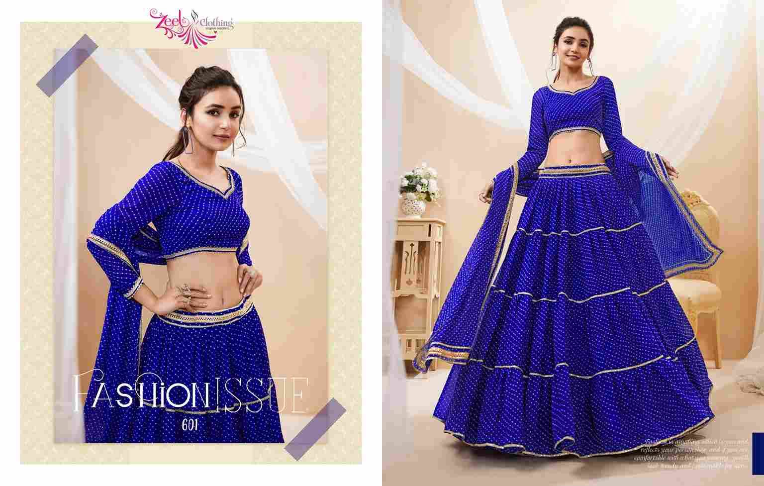 Lavish Vol-1 By Zeel Clothing 601 To 605 Series Festive Wear Collection Beautiful Stylish Colorful Fancy Party Wear & Occasional Wear Georgette Lehengas At Wholesale Price