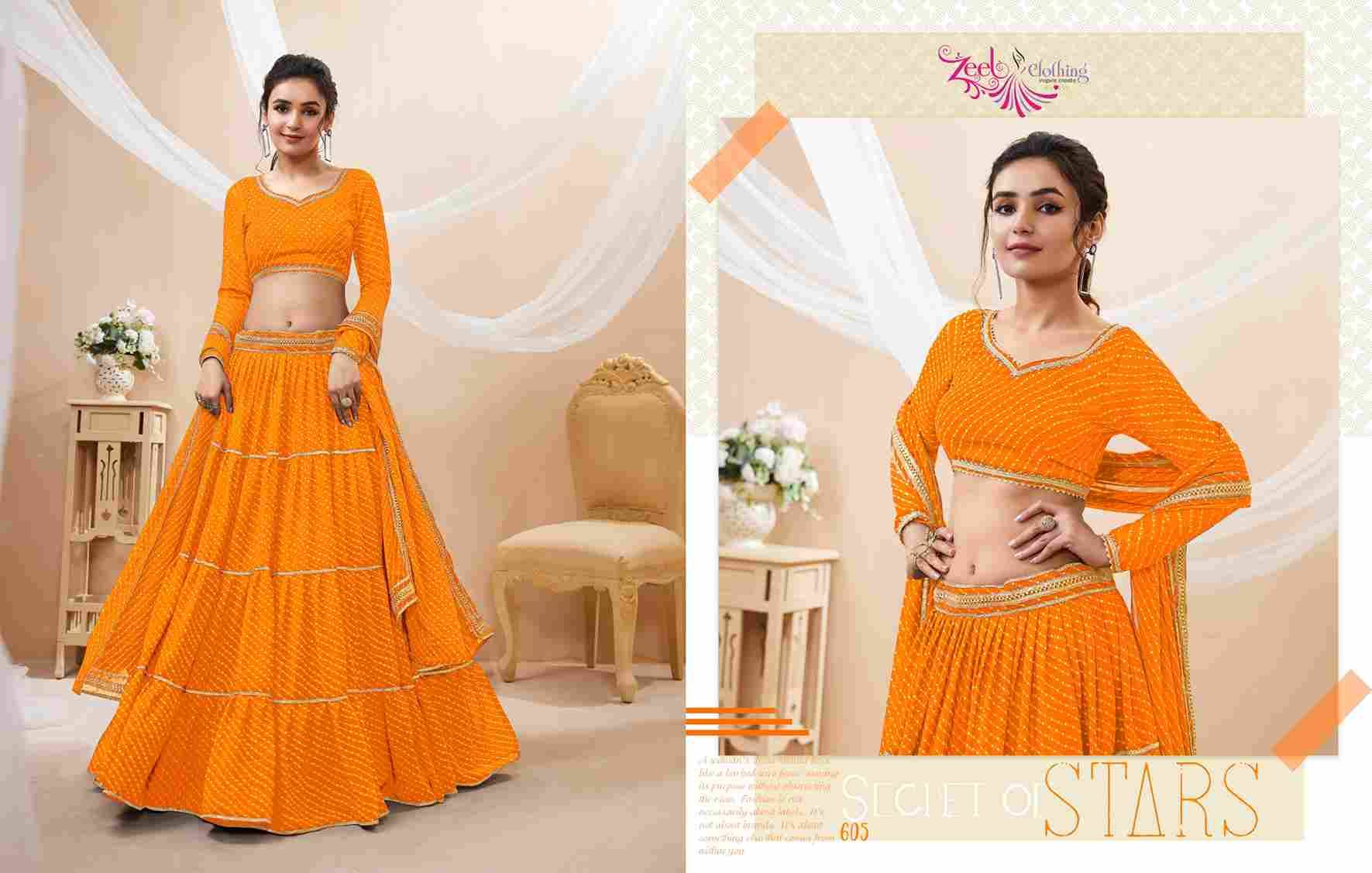 Lavish Vol-1 By Zeel Clothing 601 To 605 Series Festive Wear Collection Beautiful Stylish Colorful Fancy Party Wear & Occasional Wear Georgette Lehengas At Wholesale Price