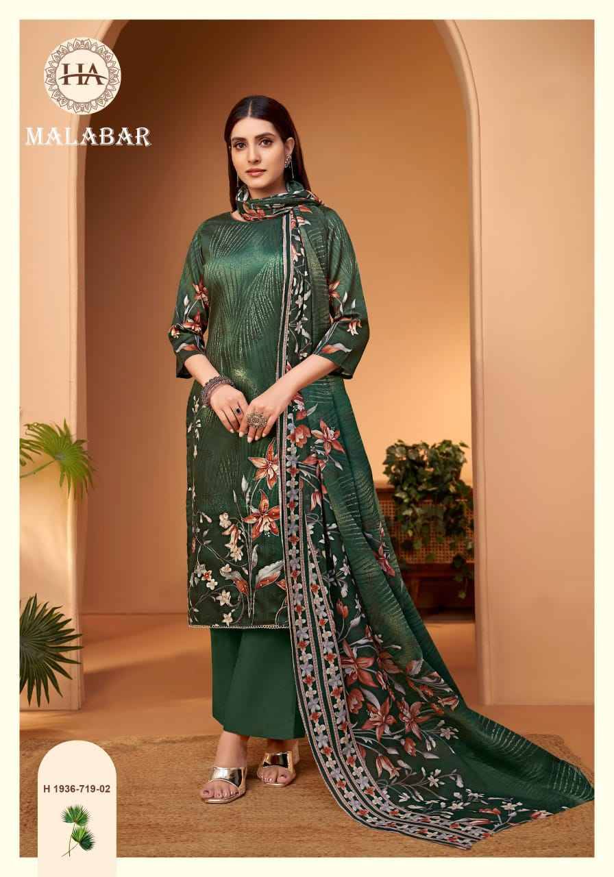 Malabar By Harshit Fashion Hub 1936-719-001 To 1936-719-006 Series Beautiful Festive Suits Stylish Fancy Colorful Casual Wear & Ethnic Wear Pure Jam Cotton Dresses At Wholesale Price
