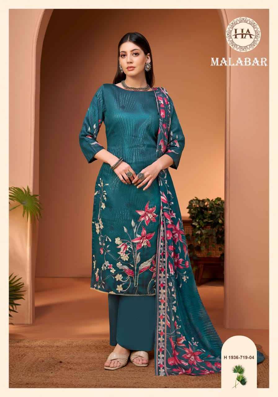 Malabar By Harshit Fashion Hub 1936-719-001 To 1936-719-006 Series Beautiful Festive Suits Stylish Fancy Colorful Casual Wear & Ethnic Wear Pure Jam Cotton Dresses At Wholesale Price