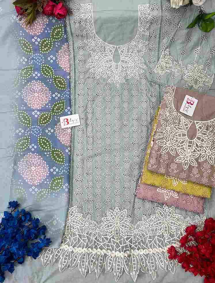Bilqis 189 Colours By Bilqis 189-A To 189-D Series Beautiful Pakistani Suits Stylish Fancy Colorful Party Wear & Occasional Wear Cotton Lawn Embroidery Dresses At Wholesale Price