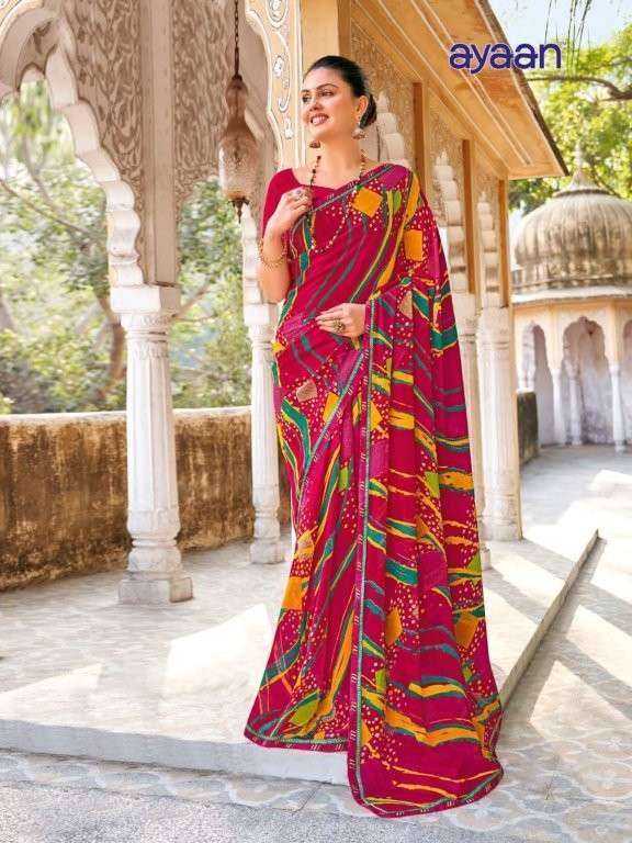 Maruti By Ayaan 01 To 17 Series Indian Traditional Wear Collection Beautiful Stylish Fancy Colorful Party Wear & Occasional Wear Georgette Sarees At Wholesale Price