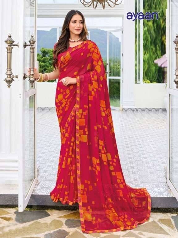 Maruti By Ayaan 01 To 17 Series Indian Traditional Wear Collection Beautiful Stylish Fancy Colorful Party Wear & Occasional Wear Georgette Sarees At Wholesale Price