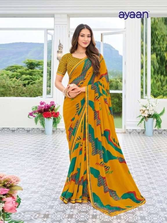 Maruti By Ayaan 01 To 17 Series Indian Traditional Wear Collection Beautiful Stylish Fancy Colorful Party Wear & Occasional Wear Georgette Sarees At Wholesale Price