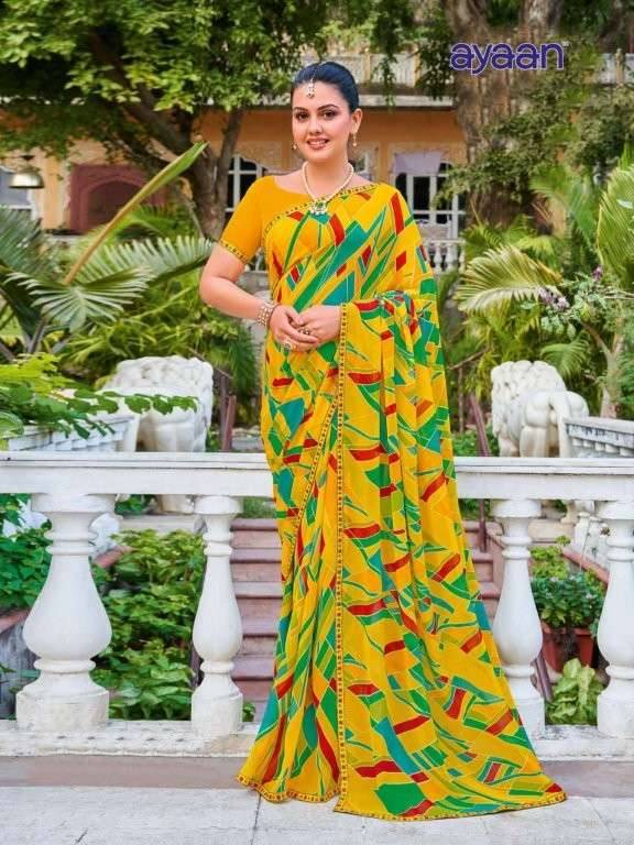 Maruti By Ayaan 01 To 17 Series Indian Traditional Wear Collection Beautiful Stylish Fancy Colorful Party Wear & Occasional Wear Georgette Sarees At Wholesale Price