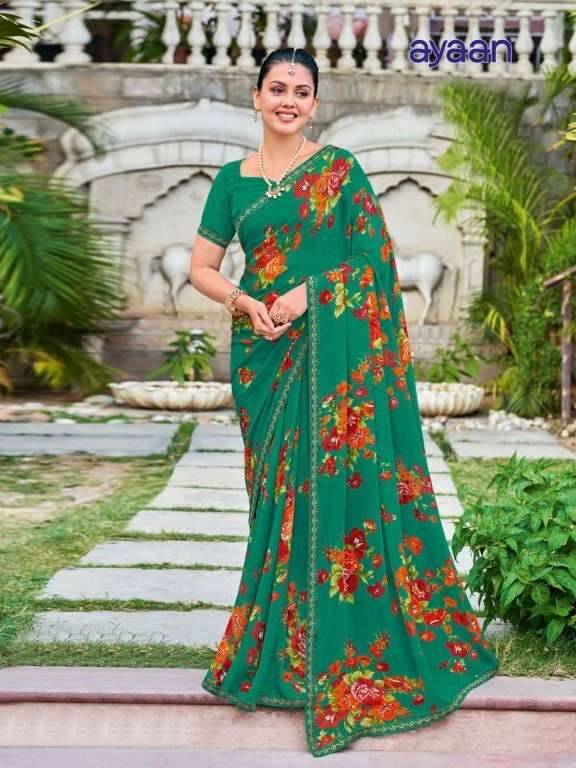 Maruti By Ayaan 01 To 17 Series Indian Traditional Wear Collection Beautiful Stylish Fancy Colorful Party Wear & Occasional Wear Georgette Sarees At Wholesale Price