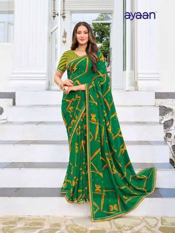 Maruti By Ayaan 01 To 17 Series Indian Traditional Wear Collection Beautiful Stylish Fancy Colorful Party Wear & Occasional Wear Georgette Sarees At Wholesale Price