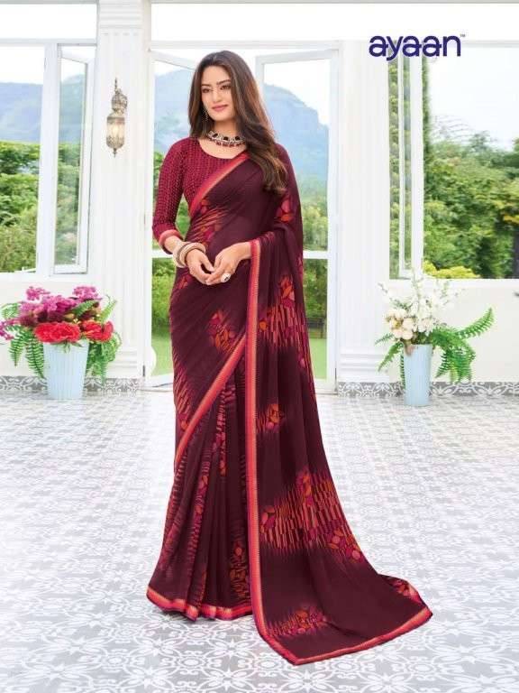 Maruti By Ayaan 01 To 17 Series Indian Traditional Wear Collection Beautiful Stylish Fancy Colorful Party Wear & Occasional Wear Georgette Sarees At Wholesale Price