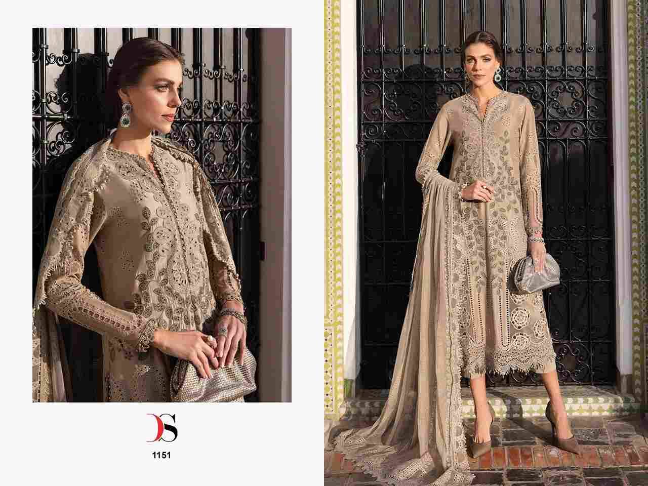 Maria.B. Premium Embroidered-25 By Deepsy Suits 1151 To 1154 Series Pakistani Stylish Beautiful Colourful Printed & Embroidered Party Wear & Occasional Wear Pure Cotton Dresses At Wholesale Price