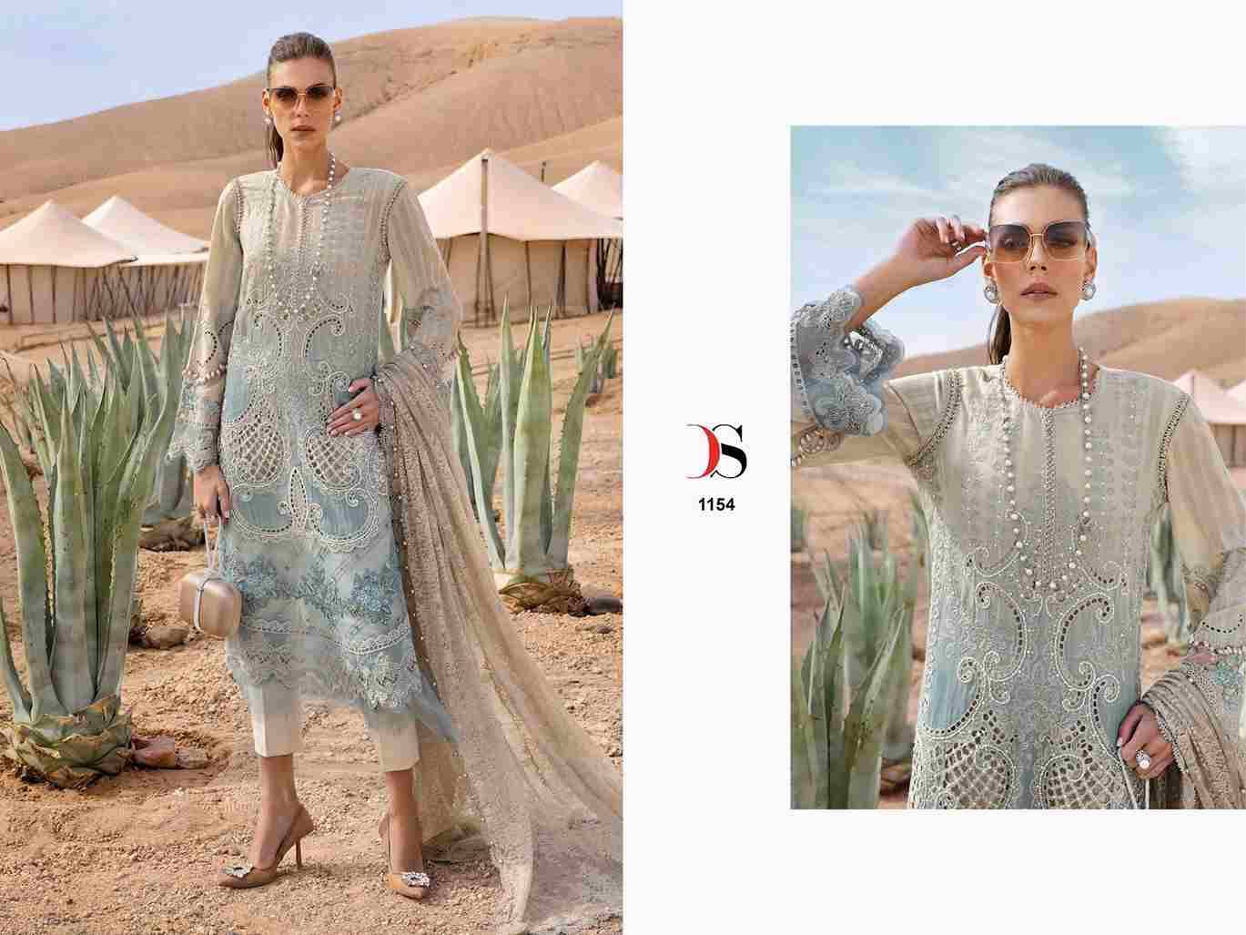 Maria.B. Premium Embroidered-25 By Deepsy Suits 1151 To 1154 Series Pakistani Stylish Beautiful Colourful Printed & Embroidered Party Wear & Occasional Wear Pure Cotton Dresses At Wholesale Price