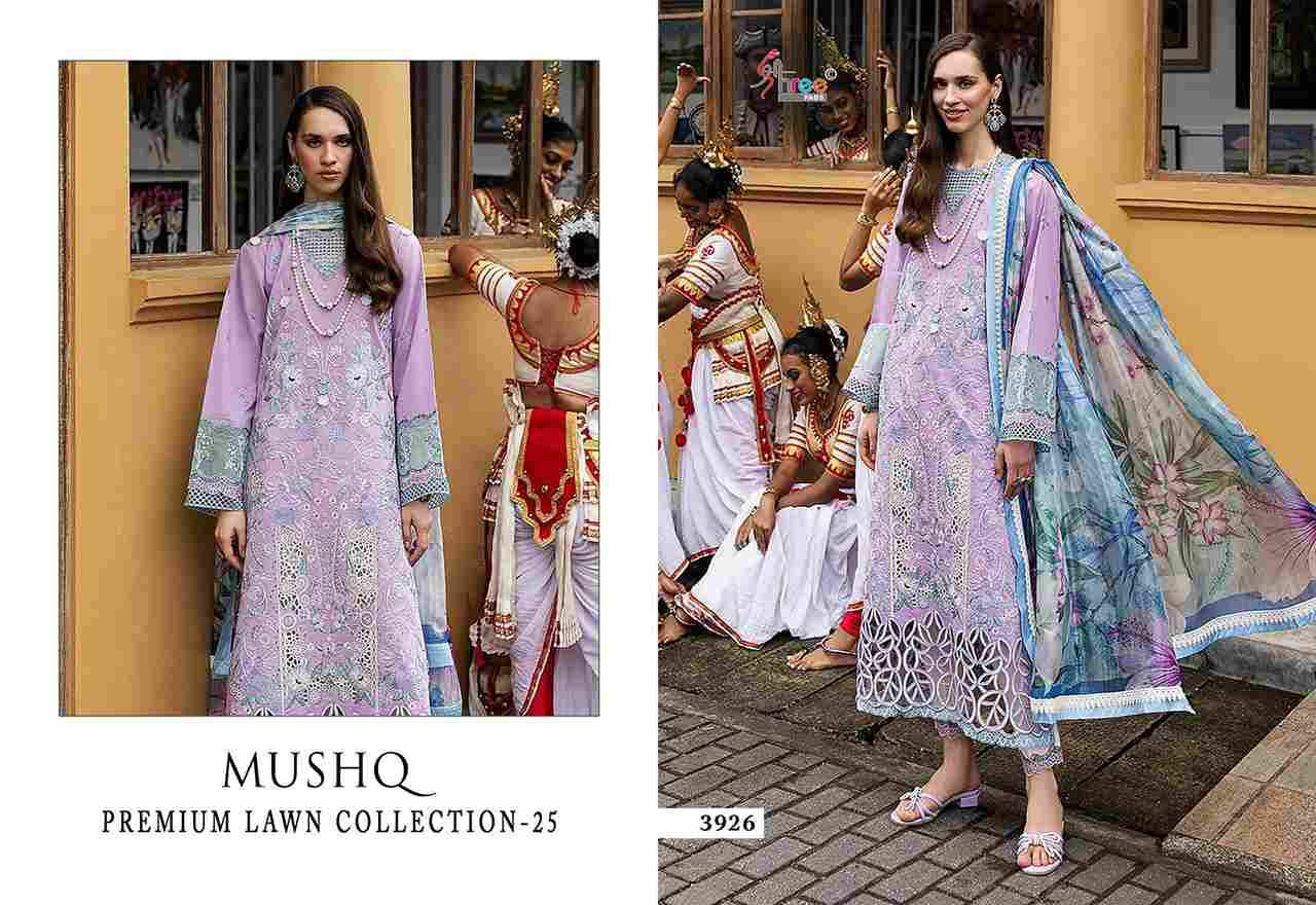 Mushq Premium Lawn Collection-25 By Shree Fabs 3926 To 3930 Series Beautiful Pakistani Suits Colorful Stylish Fancy Casual Wear & Ethnic Wear Pure Cotton With Embroidered Dresses At Wholesale Price