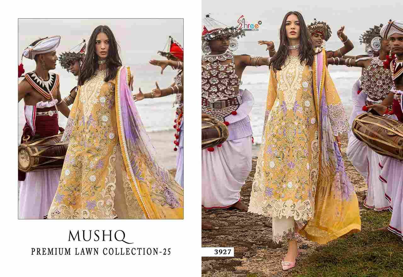 Mushq Premium Lawn Collection-25 By Shree Fabs 3926 To 3930 Series Beautiful Pakistani Suits Colorful Stylish Fancy Casual Wear & Ethnic Wear Pure Cotton With Embroidered Dresses At Wholesale Price