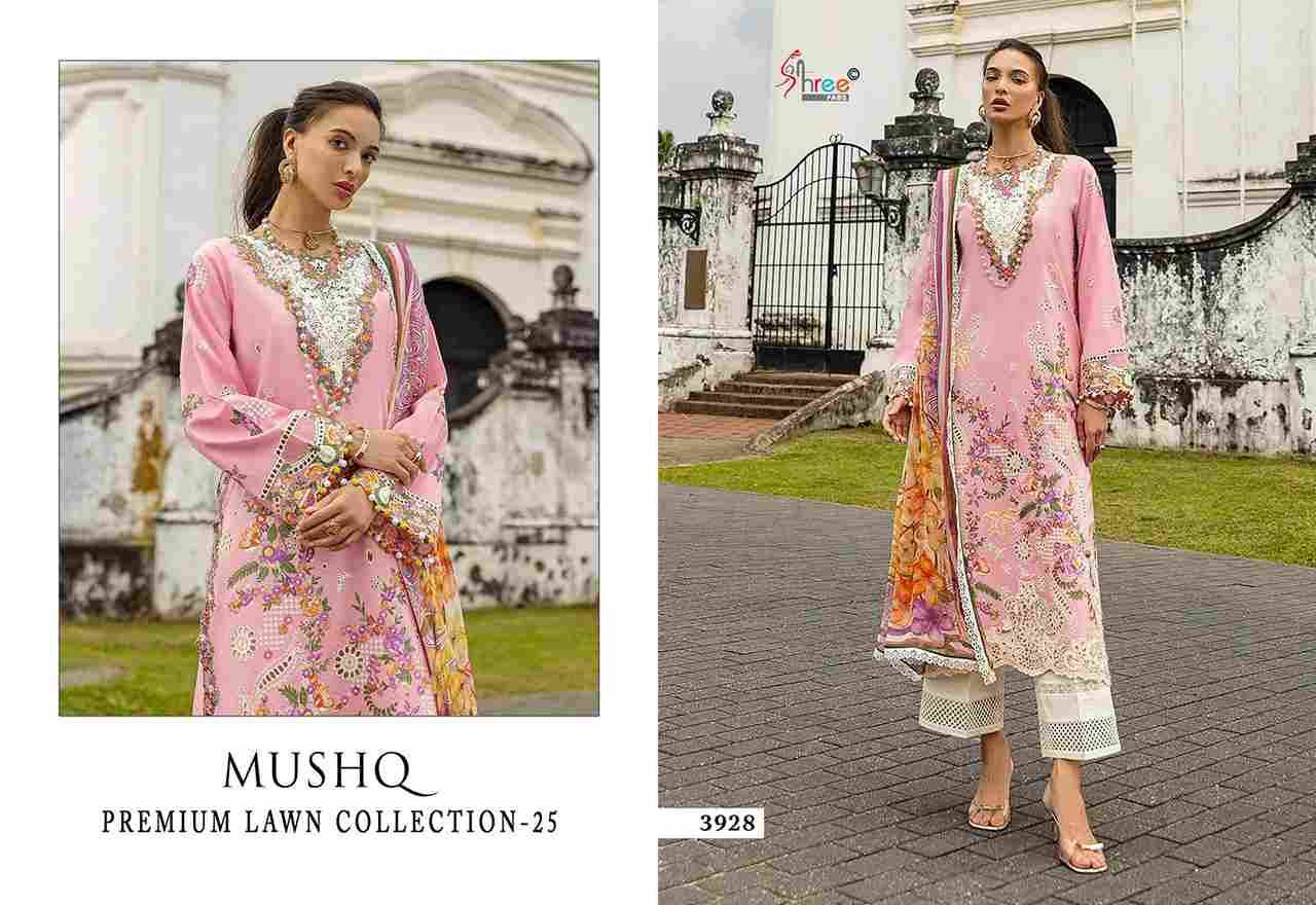 Mushq Premium Lawn Collection-25 By Shree Fabs 3926 To 3930 Series Beautiful Pakistani Suits Colorful Stylish Fancy Casual Wear & Ethnic Wear Pure Cotton With Embroidered Dresses At Wholesale Price