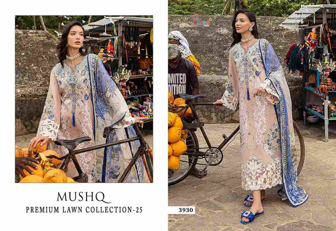 Mushq Premium Lawn Collection-25 By Shree Fabs 3926 To 3930 Series Beautiful Pakistani Suits Colorful Stylish Fancy Casual Wear & Ethnic Wear Pure Cotton With Embroidered Dresses At Wholesale Price