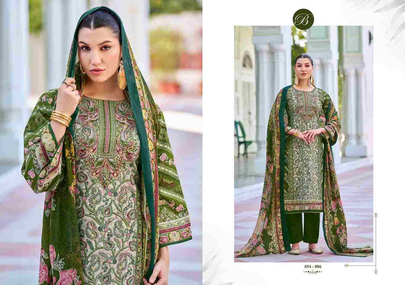 Haseen By Belliza 854-001 To 854-008 Series Beautiful Suits Colorful Stylish Fancy Casual Wear & Ethnic Wear Pure Jam Cotton Dresses At Wholesale Price