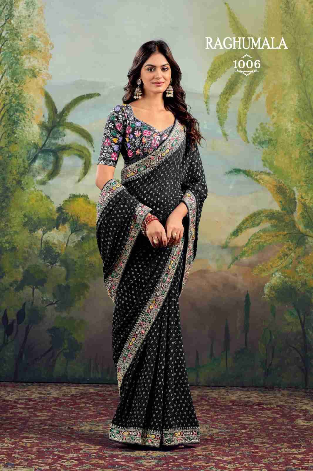 Raghumala By Stavan 1001 To 1010 Series Indian Traditional Wear Collection Beautiful Stylish Fancy Colorful Party Wear & Occasional Wear Heavy Georgette Sarees At Wholesale Price