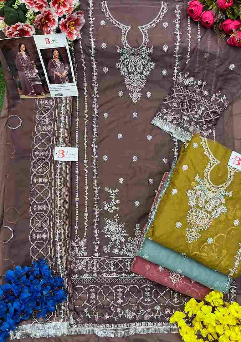 Bilqis 164 Colours Vol-4 By Bilqis 164-K To 164-N Series Beautiful Pakistani Suits Stylish Fancy Colorful Party Wear & Occasional Wear Organza Embroidery Dresses At Wholesale Price