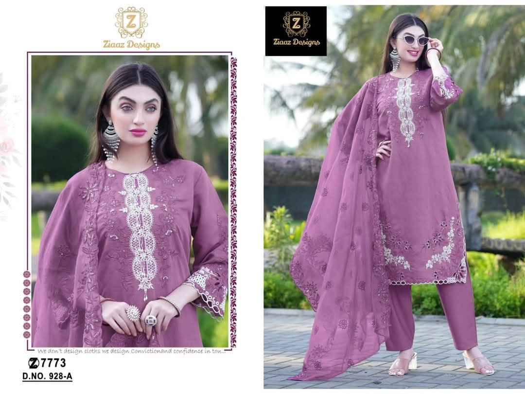 Ziaaz Designs Hit Design 928 Colours By Ziaaz Designs 928-A To 928-D Series Beautiful Pakistani Suits Colorful Stylish Fancy Casual Wear & Ethnic Wear Cotton Embroidered Dresses At Wholesale Price