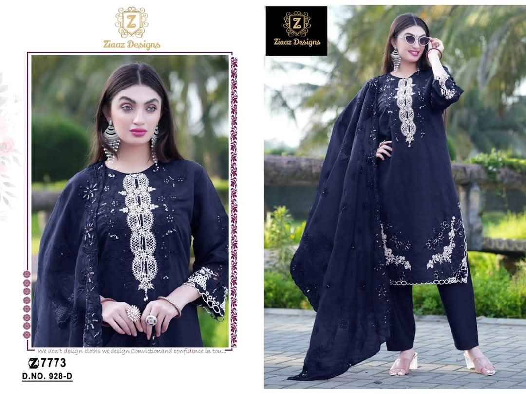 Ziaaz Designs Hit Design 928 Colours By Ziaaz Designs 928-A To 928-D Series Beautiful Pakistani Suits Colorful Stylish Fancy Casual Wear & Ethnic Wear Cotton Embroidered Dresses At Wholesale Price