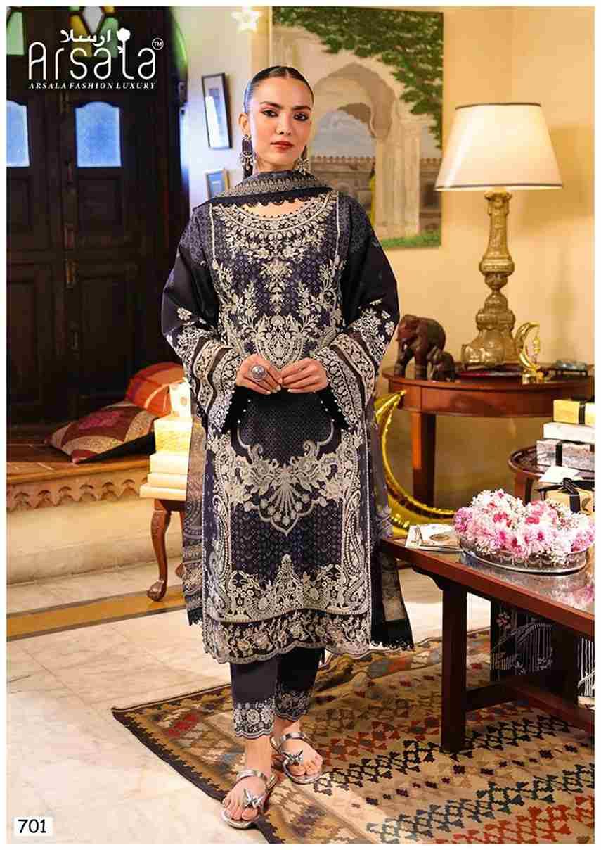 Amira Vol-7 By Arsala 701 To 706 Series Beautiful Festive Suits Stylish Fancy Colorful Casual Wear & Ethnic Wear Pure Lawn Cotton Print Dresses At Wholesale Price