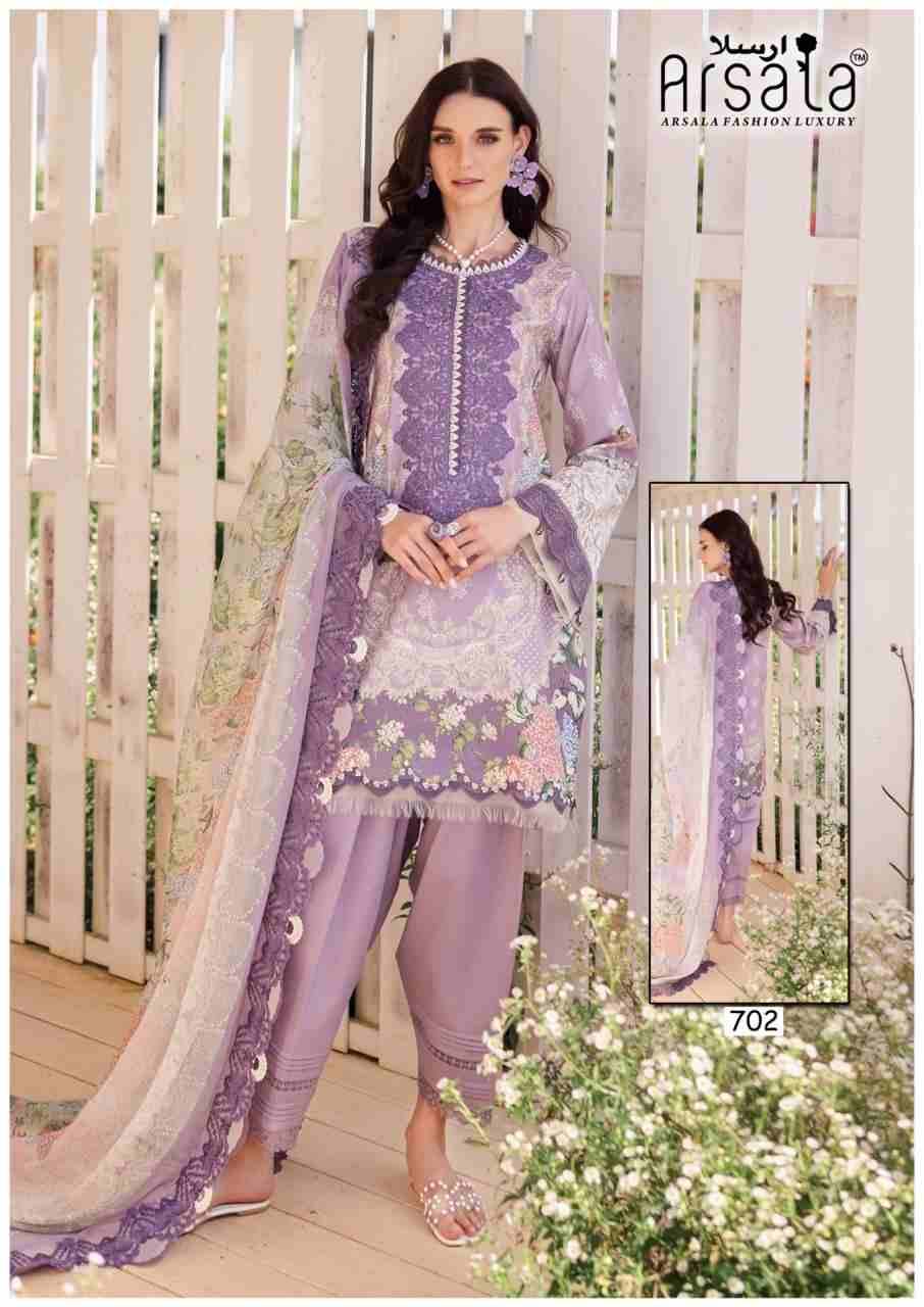Amira Vol-7 By Arsala 701 To 706 Series Beautiful Festive Suits Stylish Fancy Colorful Casual Wear & Ethnic Wear Pure Lawn Cotton Print Dresses At Wholesale Price