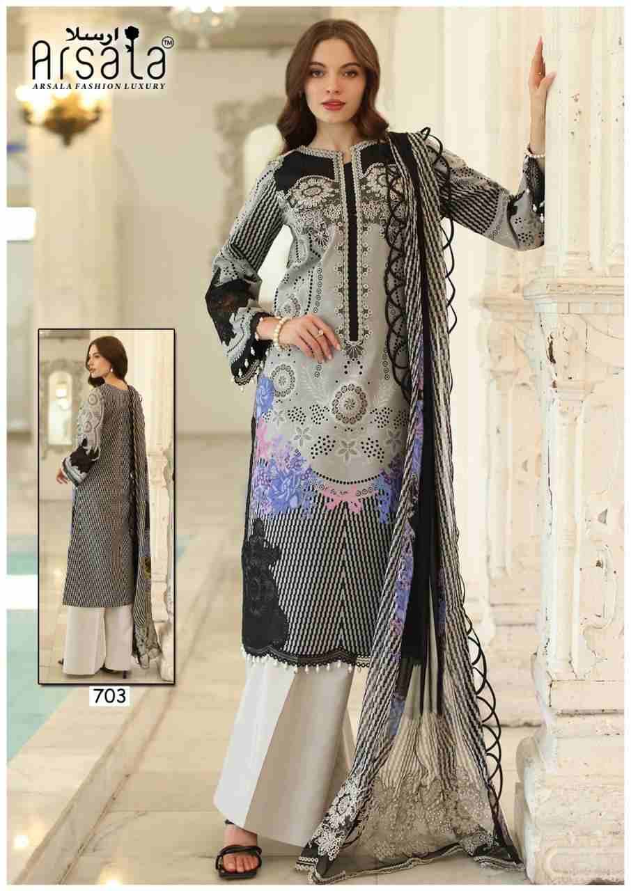 Amira Vol-7 By Arsala 701 To 706 Series Beautiful Festive Suits Stylish Fancy Colorful Casual Wear & Ethnic Wear Pure Lawn Cotton Print Dresses At Wholesale Price