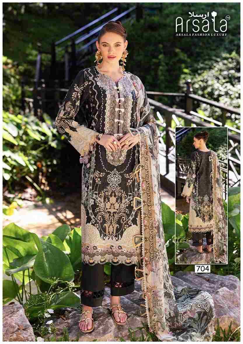 Amira Vol-7 By Arsala 701 To 706 Series Beautiful Festive Suits Stylish Fancy Colorful Casual Wear & Ethnic Wear Pure Lawn Cotton Print Dresses At Wholesale Price