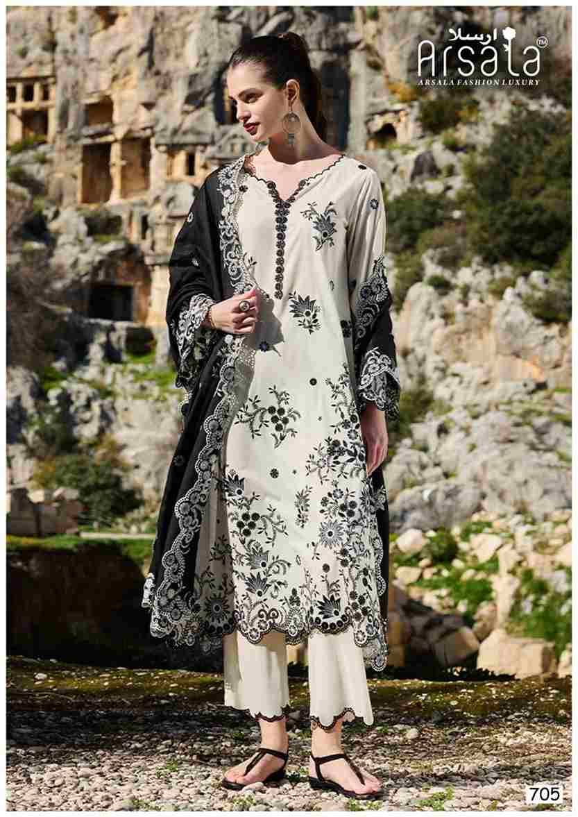 Amira Vol-7 By Arsala 701 To 706 Series Beautiful Festive Suits Stylish Fancy Colorful Casual Wear & Ethnic Wear Pure Lawn Cotton Print Dresses At Wholesale Price
