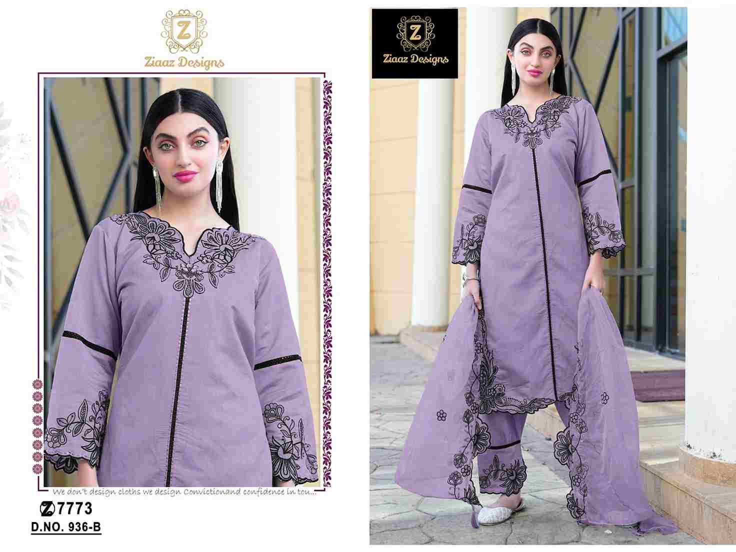 Ziaaz Designs Hit Design 936 Colours By Ziaaz Designs 936-A To 936-D Series Beautiful Pakistani Suits Colorful Stylish Fancy Casual Wear & Ethnic Wear Cotton Silk Embroidered Dresses At Wholesale Price