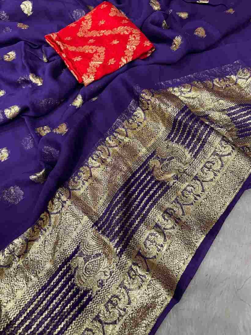 Lining Mor By Fashid Wholesale 01 To 05 Series Indian Traditional Wear Collection Beautiful Stylish Fancy Colorful Party Wear & Occasional Wear Viscose Georgette Sarees At Wholesale Price